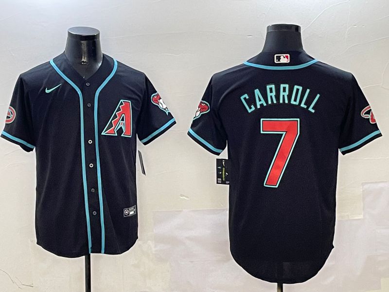 Men Arizona Diamondback #7 Carroll Black Game 2025 Nike MLB Jersey style 14